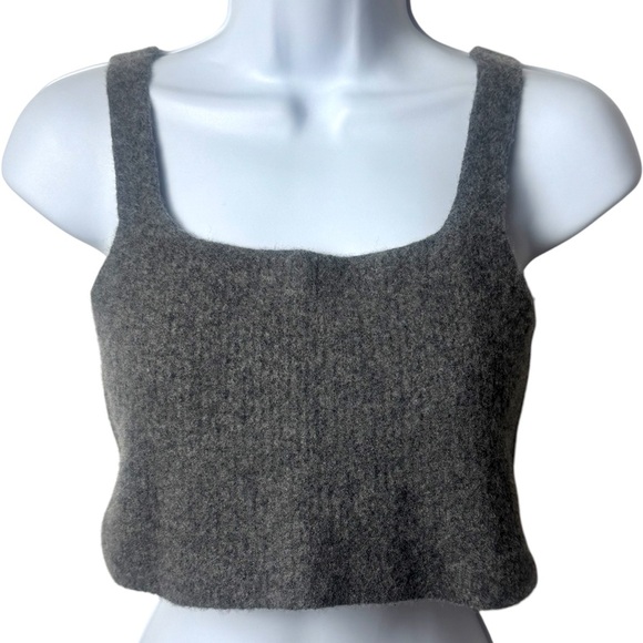 Everlane The Cozy-Stretch Wool Blend Cropped Tank Grey Capsule Chic Warm XL - Picture 2 of 10